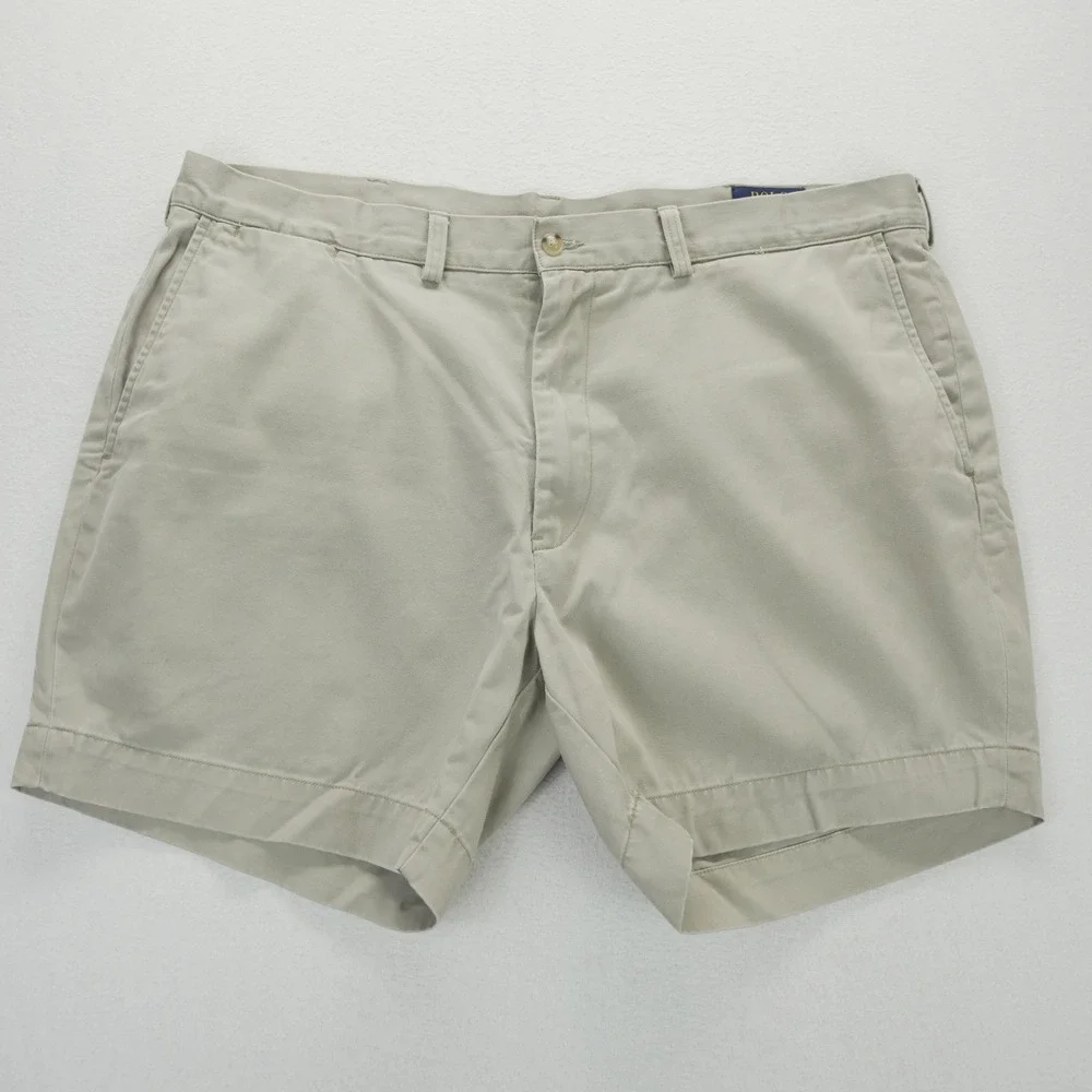 Polo Ralph Lauren Mens Classic Fit 6 Inch Chino Shorts Khaki Tan Size 40 Cotton